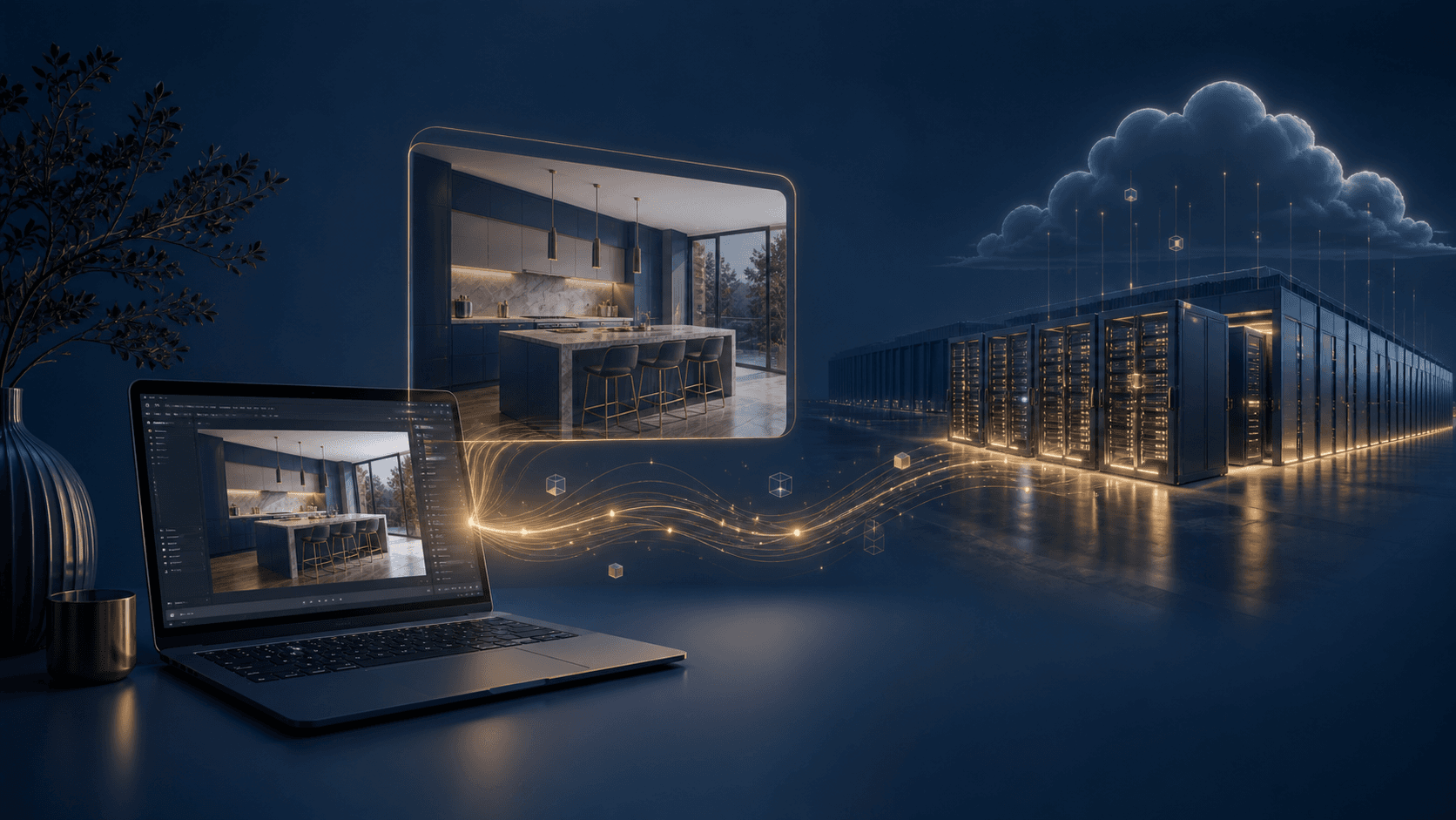 Kitchen render moving from laptop to cloud hardware.